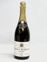 A bottle of Charles Heidsieck 1953 Finest Extra Quality champagne. Extra Dry. Reims France.