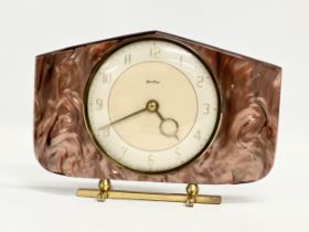 A vintage Art Deco Bentima mantle clock. 22x15cm