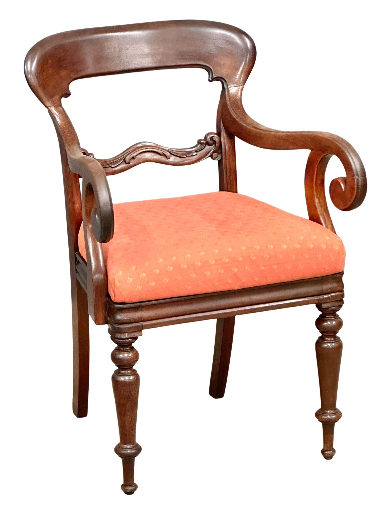A good quality early Victorian mahogany Bar Back armchair.