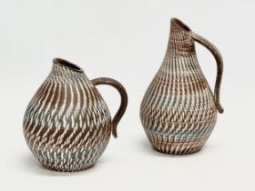 2 West German Mid Century pots designed by Rudolf Christmann for Dumler & Brieden. 1950’s. 18cm