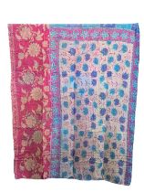 A large vintage throw made from Indian Sarees. 126x206cm