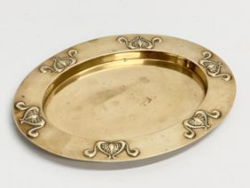 An early 20th century Art Nouveau brass tray. Circa 1900. 31x24cm