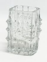 A Mid Century glass vase designed by Vladislav Urban for Sklo Union, Rosice. 1960’s. 9x8x14cm