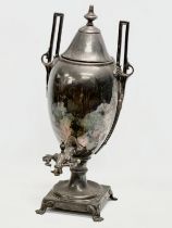 A large early 19th century George III silver plated tea urn/samovar. 24x31x54cm