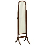 A vintage mahogany framed cheval mirror. 40x160.5cm(12)