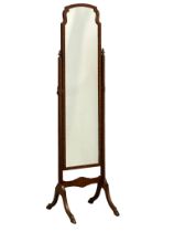 A vintage mahogany framed cheval mirror. 40x160.5cm(12)