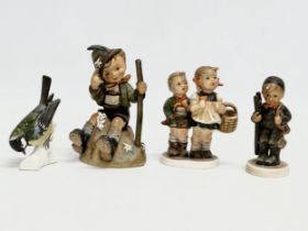 4 West German M.J. Hummel Goebel pottery figurines. Goebel ‘Mountaineer’ 13cm