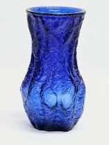 A Mid Century Textured Glass vase by Ingrid Glashutte. 1970’s. 20cm