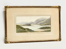 A watercolour by G.W. Morrison. Port-Salon, Donegal. 36x16.5cm. Frame 58x36.5cm