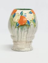 A 1930’s Clarice Cliff ‘Delicia Citrus’ Bizarre vase. Designed for Newport Pottery. 14x21cm