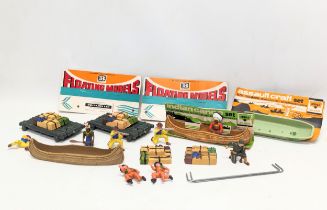 A collection of vintage Britains Herald Floating models, cowboys and Indians.