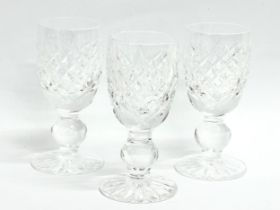 A set of 3 Waterford Crystal ‘Donegal’ port glasses. 8.5cm