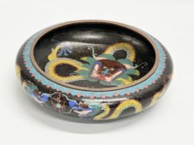 A good quality early 20th century Chinese cloisonné enamelled shallow bowl with dragon design.