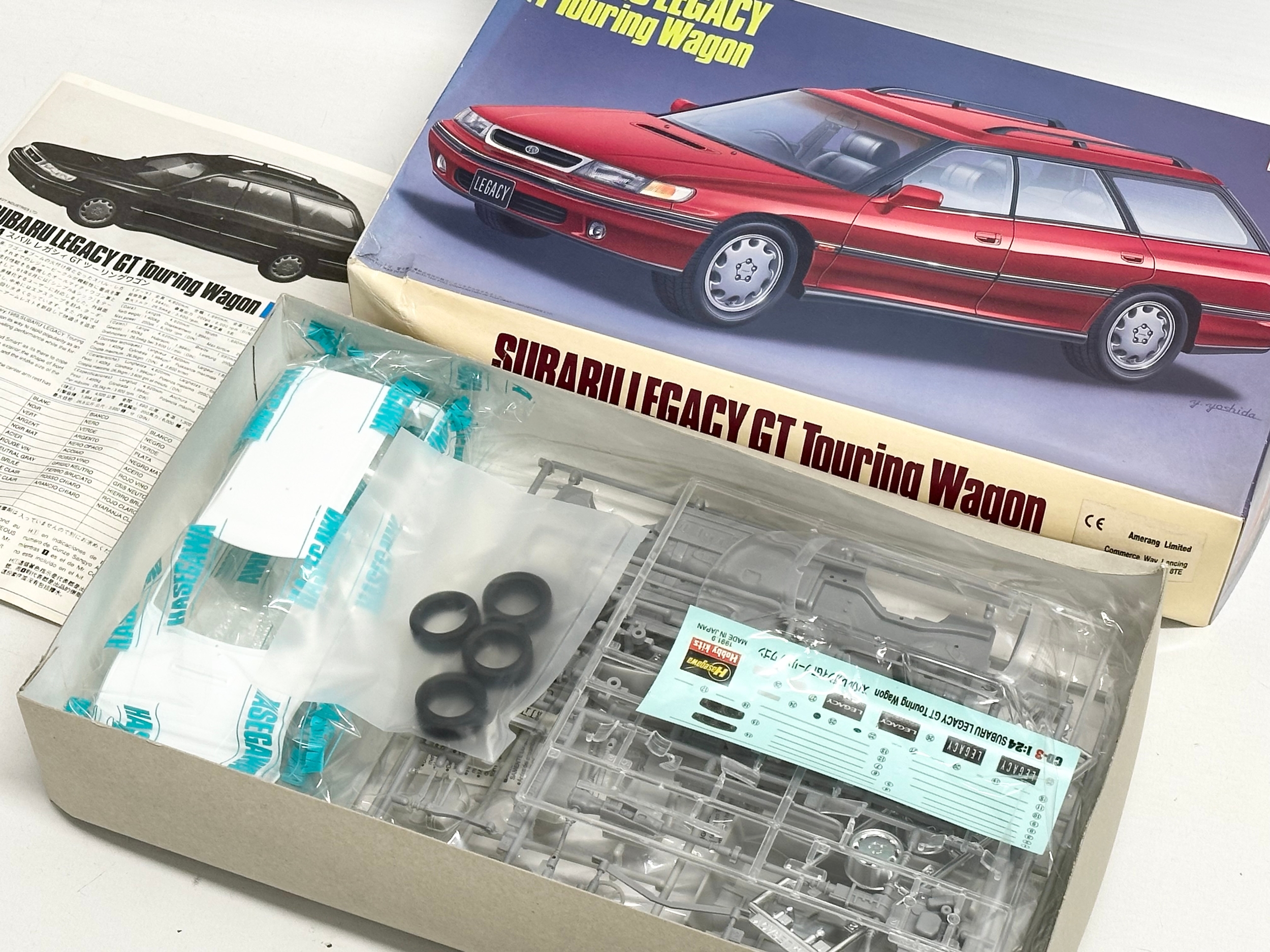 3 unused model car kits in boxes. Ferrari 348ts. Koenig Specials Comfort. Hasegawa Subaru Legacy - Image 7 of 7