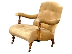 A Victorian mahogany framed open armchair. Circa 1870. 73x72x85cm