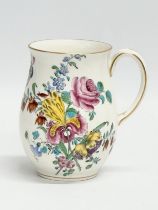 A late 19th century Royal Worcester barrel mug. 1891. Grey mark. No dots. 11.5x9x12.5cm