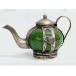 A rare early 20th century Chinese/Tibetan enamelled stoneware teapot. Circa 1900. 15x9.5cm