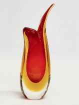 A Murano Glass vase designed by Flavio Poli for Seguso. 20cm