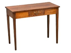 A George III inlaid mahogany side table with drawer. Circa 1800. 91x45.5x73cm(9)