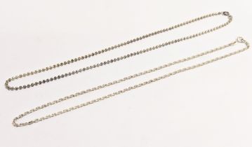 2 silver chains. 16.1g. 22cm clasped.