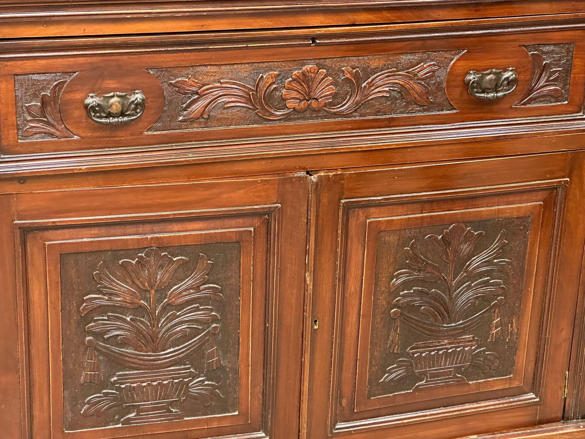 A large late Victorian mahogany secretaire bookcase, circa 1890. 120x44x217cm - Image 4 of 5