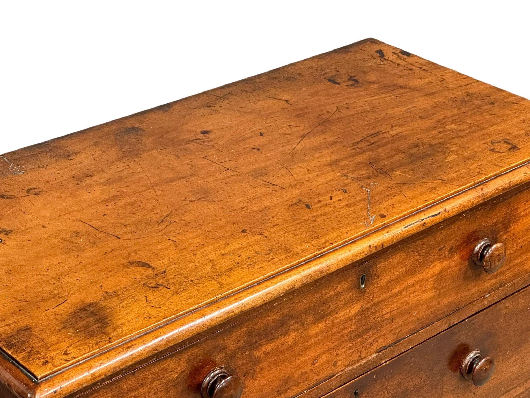 A large Victorian mahogany chest of drawers with bun handles, 109cm x 51cm x 101cm - Image 5 of 5