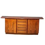 A Danish Mid Century rosewood bow front sideboard by Skovby 200x49x82cm
