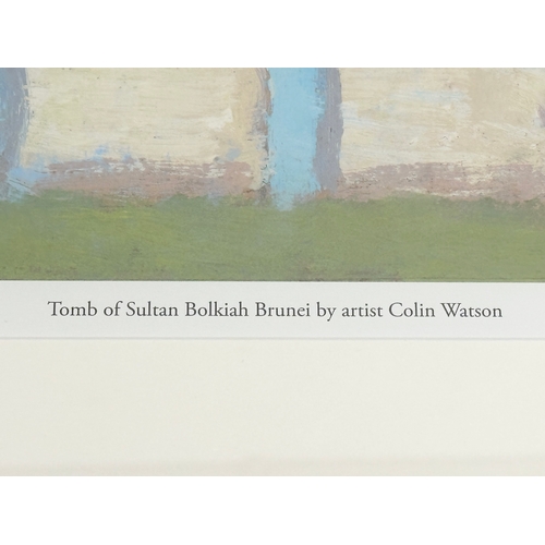 A Limited Edition signed print by Colin Watson. Titled Tomb of Sultan Bolkiah Brunei. 23/500. 53x48 - Image 5 of 8