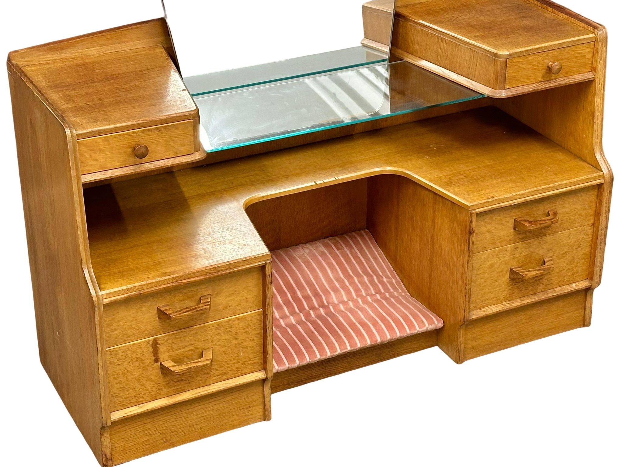 A G-Plan Brandon Mid Century oak dressing chest with original matching stool. 121x46x141cm - Image 3 of 5