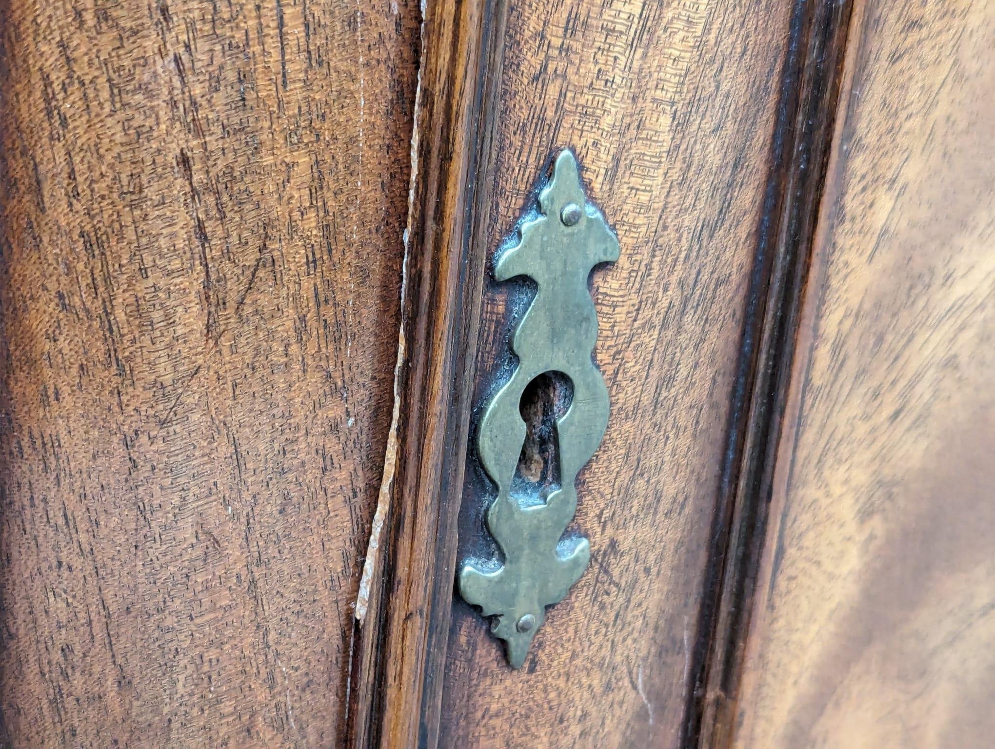 A large Georgian style mahogany secretaire breakfront bookcase with astragal glazed doors and - Image 4 of 10