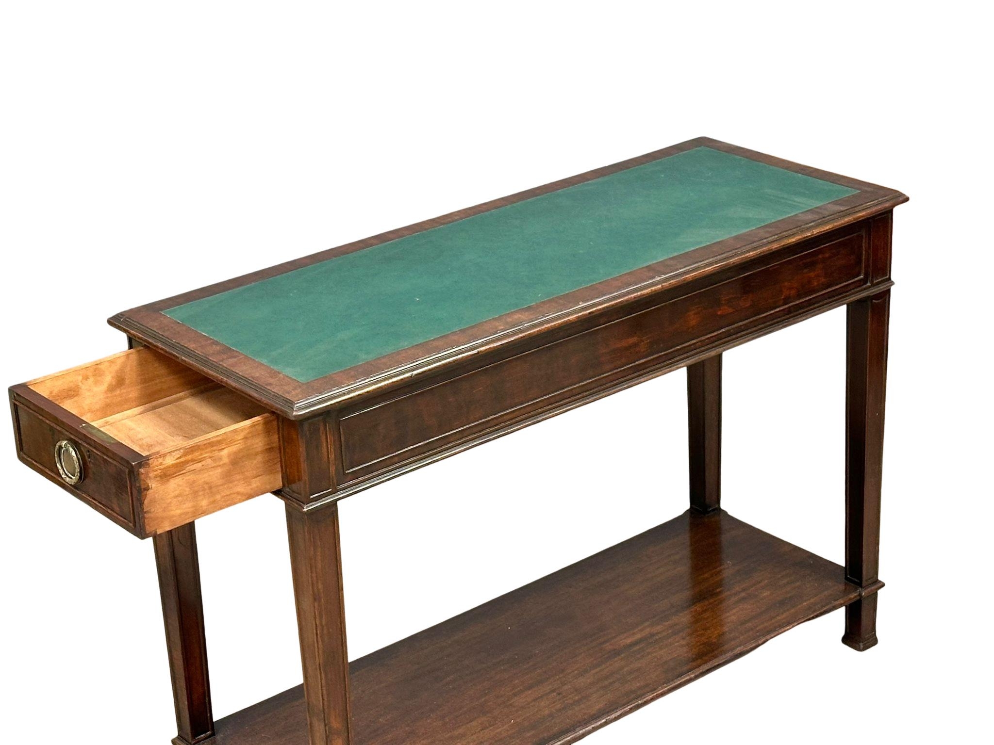 A Robert Adam style late 19th/early 20th century Mahogany side table with two drawers and leather - Image 7 of 7