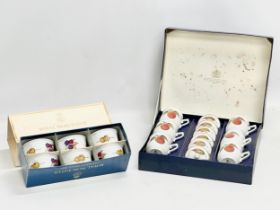 Royal Worcester ‘Evesham’ coffee service in box and 6 ‘Evesham Gold’ ramekins with box.