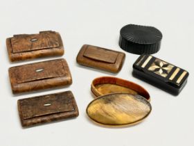 A collection of 19th century snuff boxes. Georgian/Victorian.