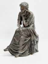 An excellent quality Pierre Travaux (1824-1893) 19th century ‘La Reverie’ bronze figurine. 22x33cm