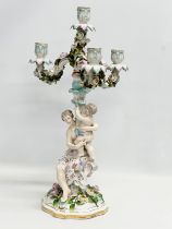 A large late 19th century Joseph Gaspard Robert Porcelain candelabra. 28x51.5cm