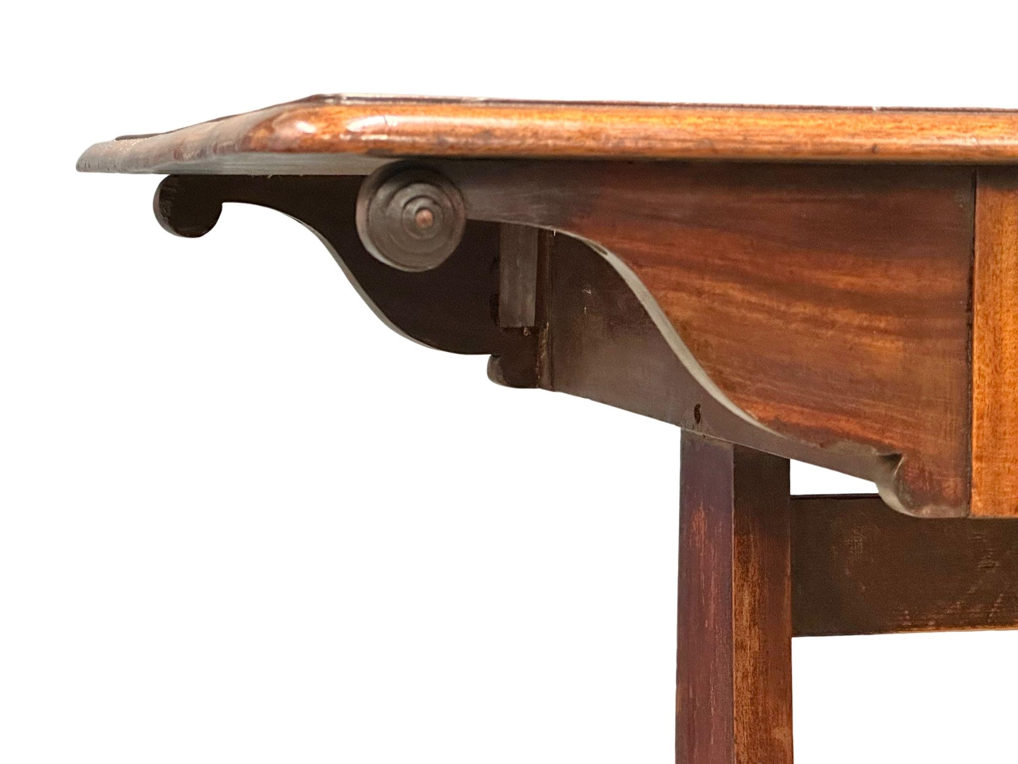 A William IV mahogany double sided library table/sofa table with 2 drawers at front and stretcher - Image 3 of 9