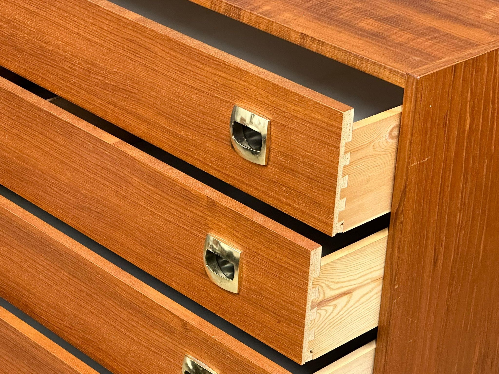 A Danish Mid Century teak chest of drawers. 80x40x100cm - Image 6 of 12