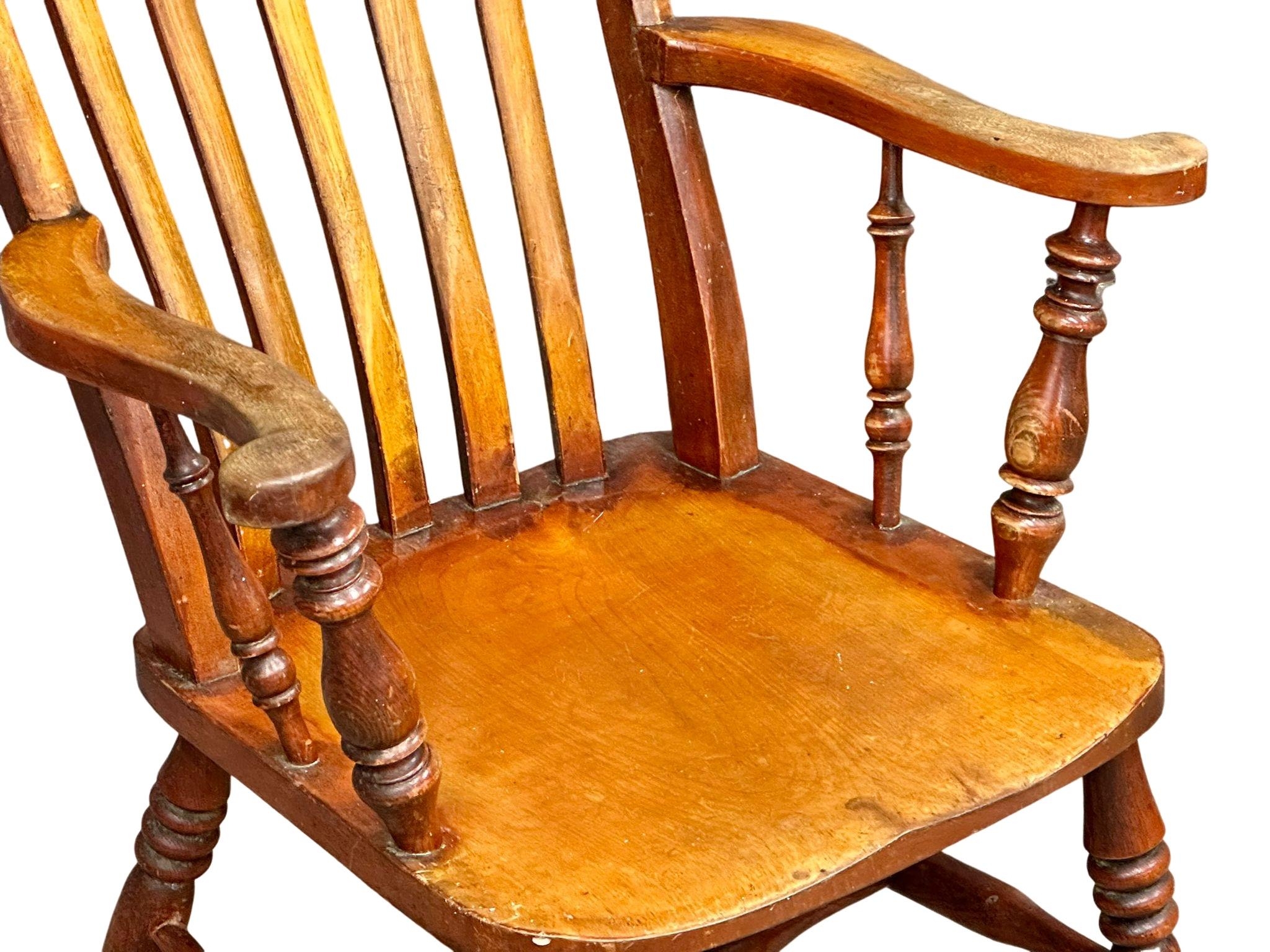 A Victorian elm & beech gent's farmhouse armchair with original paintwork - Image 2 of 5