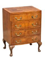 A Georgian style Inlaid walnut box front chest of drawers, 65cm x 46cm x 82cm