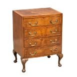 A Georgian style Inlaid walnut box front chest of drawers, 65cm x 46cm x 82cm