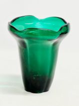 A mid 20th century Emerald Green vase. Probably by Sklo Union. 14.5x18cm