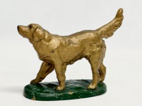 A late 19th century spelter Labrador figure with original paint. 21x16cm