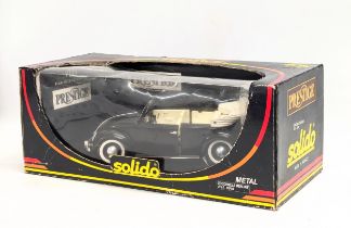 A Solido Prestige Coccinelle Berline model car in box. 36x14.5cm