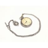 An early 20th century silver pocket watch chain by F. H. Adams Ltd. Birmingham, 1919. 37.4g. With an