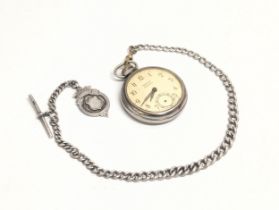 An early 20th century silver pocket watch chain by F. H. Adams Ltd. Birmingham, 1919. 37.4g. With an