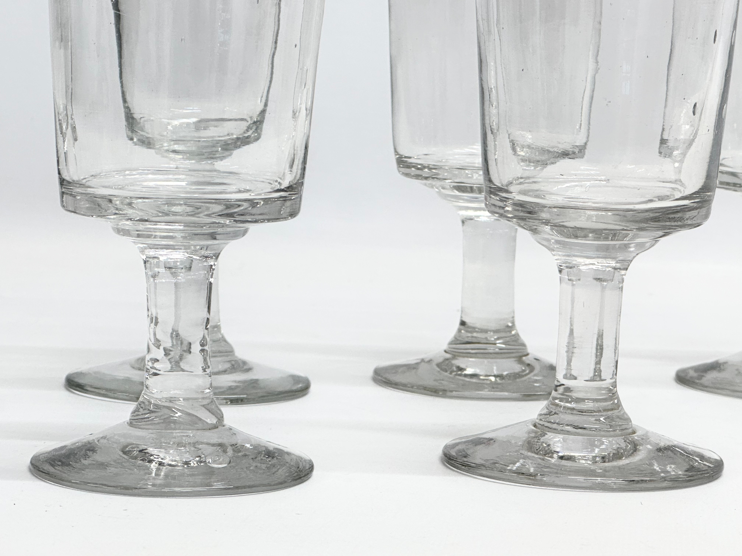 A set of 6 19th century Victorian tavern glass rummers. With ripple effect. Circa 1860-1880. Good - Image 4 of 7