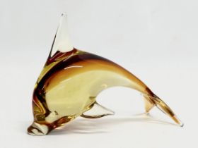 A Murano Glass dolphin. 19x13cm