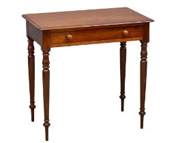 A Victorian mahogany side table with drawer, 74cm x 45cm x 72cm