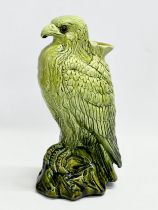 A late 19th century English Majolica hawk spill vase. Circa 1880-1890. 15x29cm