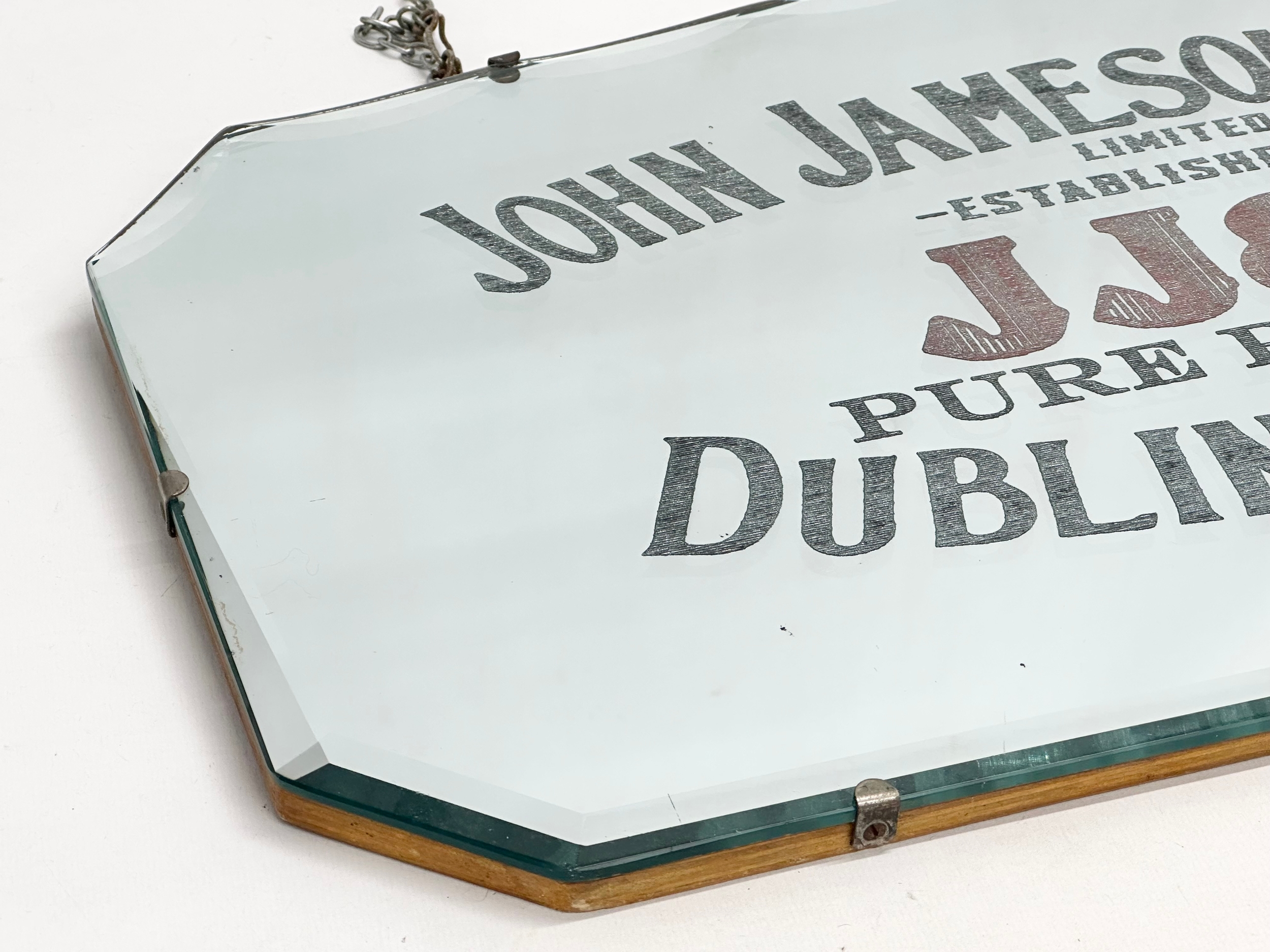 An early 20th century John Jameson & Son (JJ&S) Dublin Whiskey advertising mirror. 61x36cm - Image 2 of 4